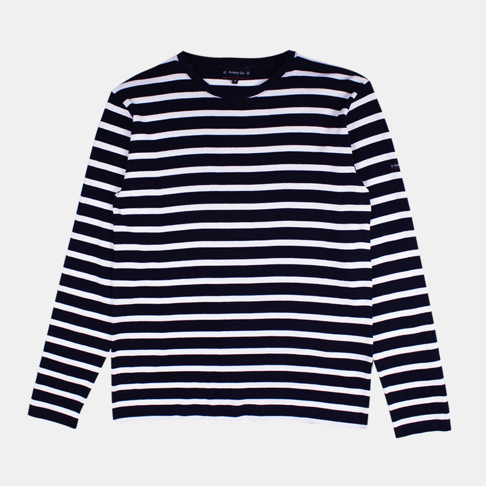 Armor-Lux Breton Stripe Shirt - Navy Blue/White