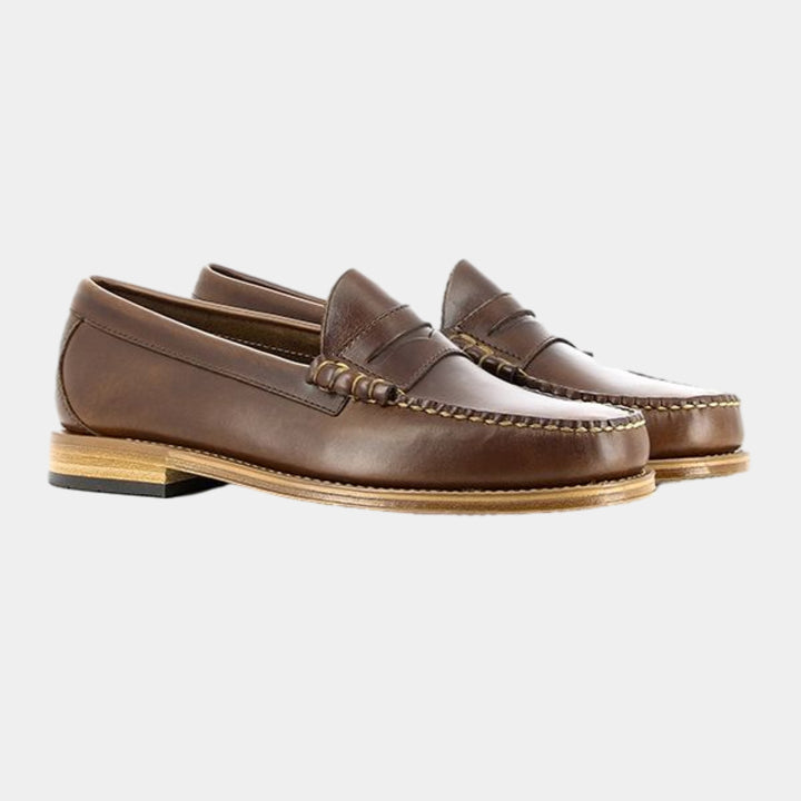 GH Bass Weejuns Larson Pull Up Shoe - Dark Brown Leather