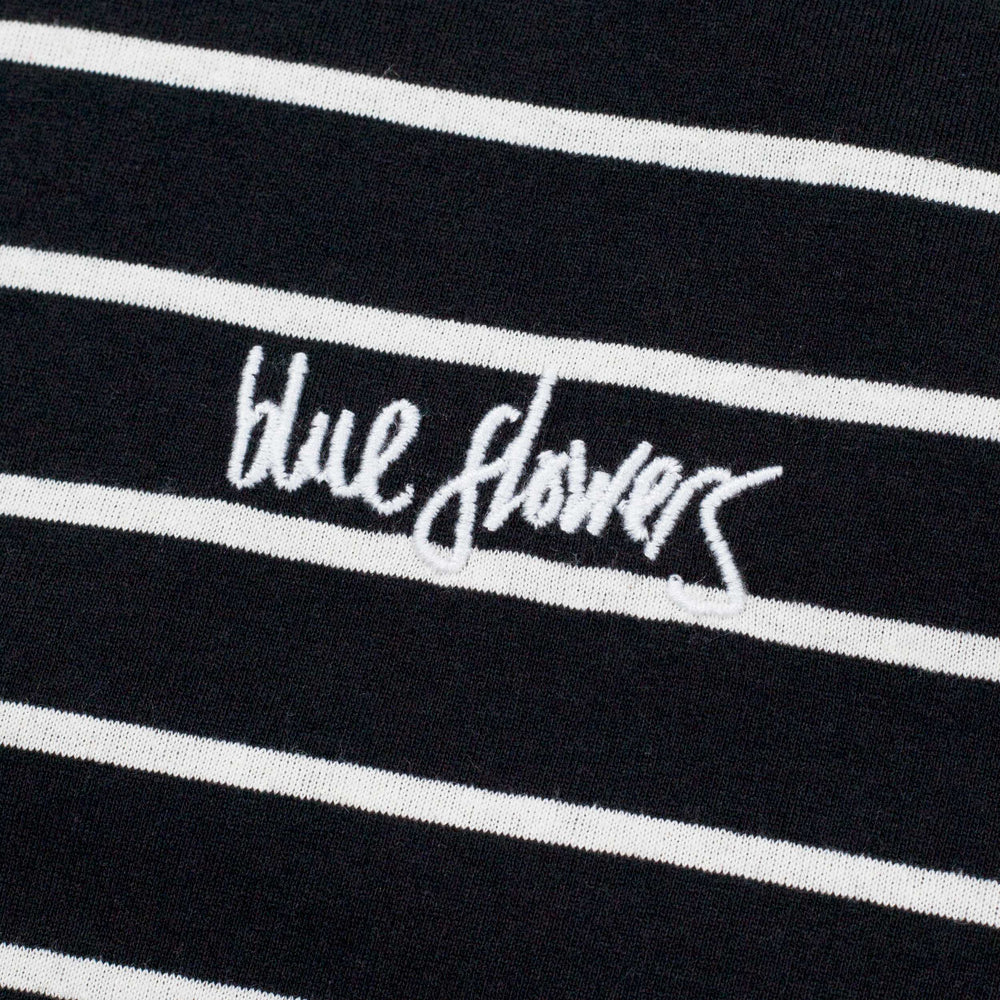 Blue Flowers Segment T-Shirt - Black