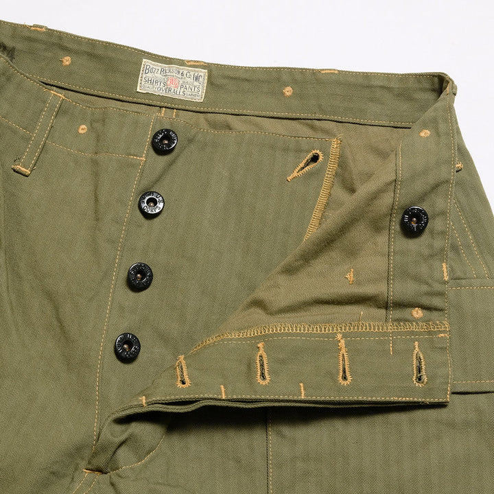 Buzz Rickson's US Marine Corps Herringbone Pants - Olive