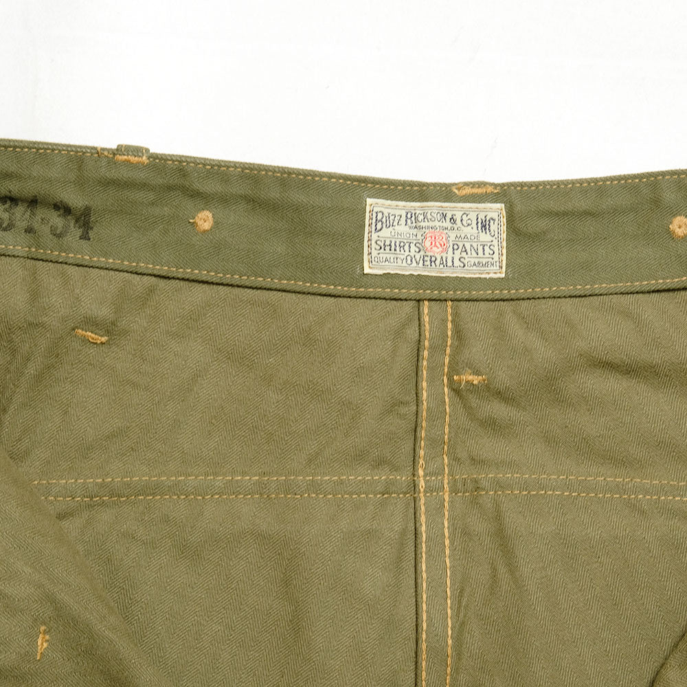 Buzz Rickson's US Marine Corps Herringbone Pants - Olive