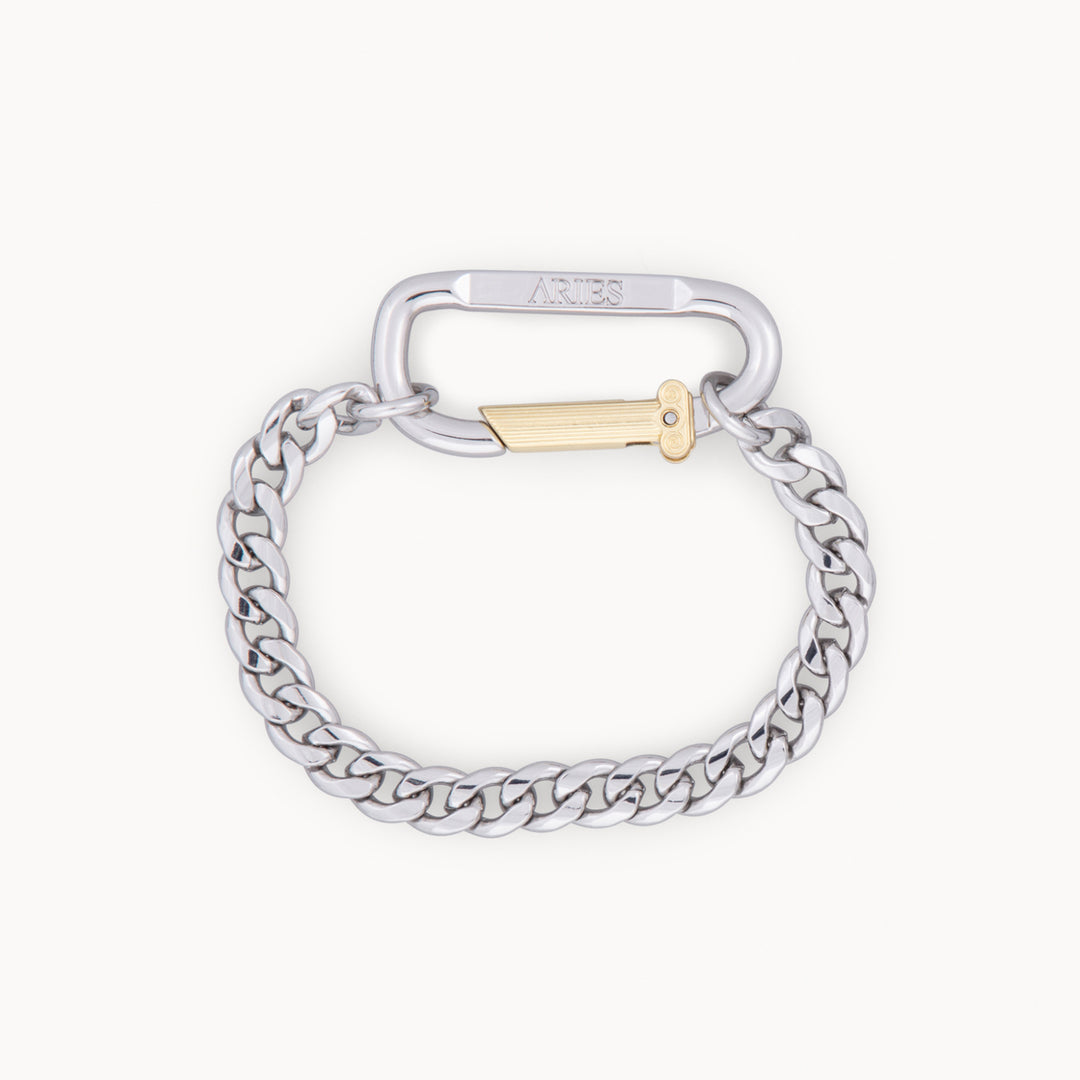 Aries Mini Carabiner Chain Bracelet - Silver