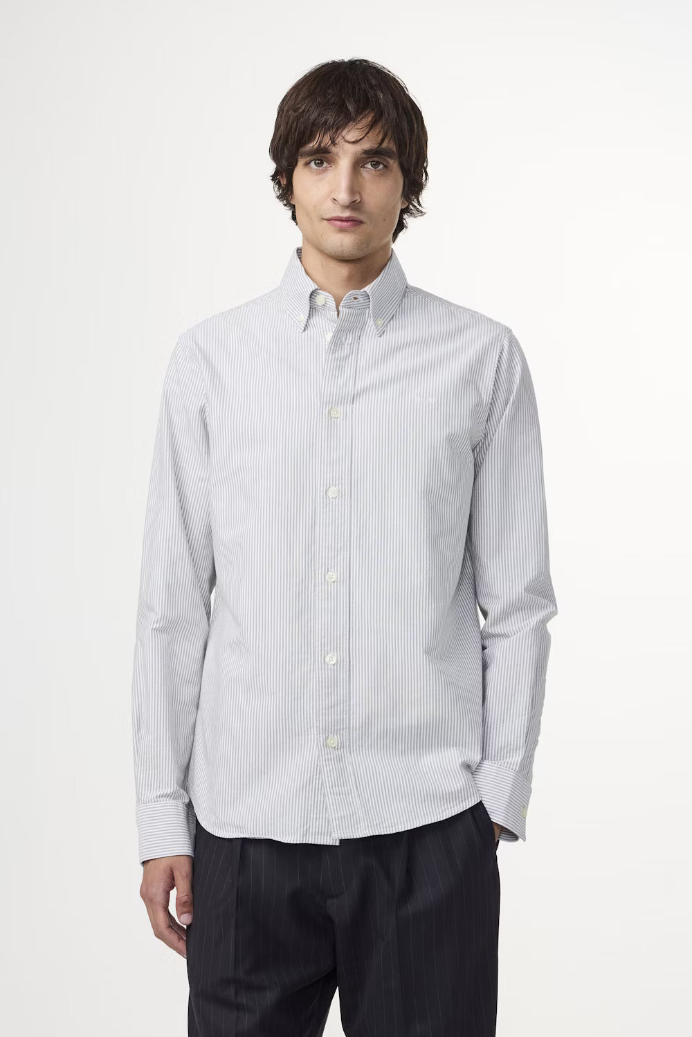 NN.07 Colby Shirt - Capers Stripe