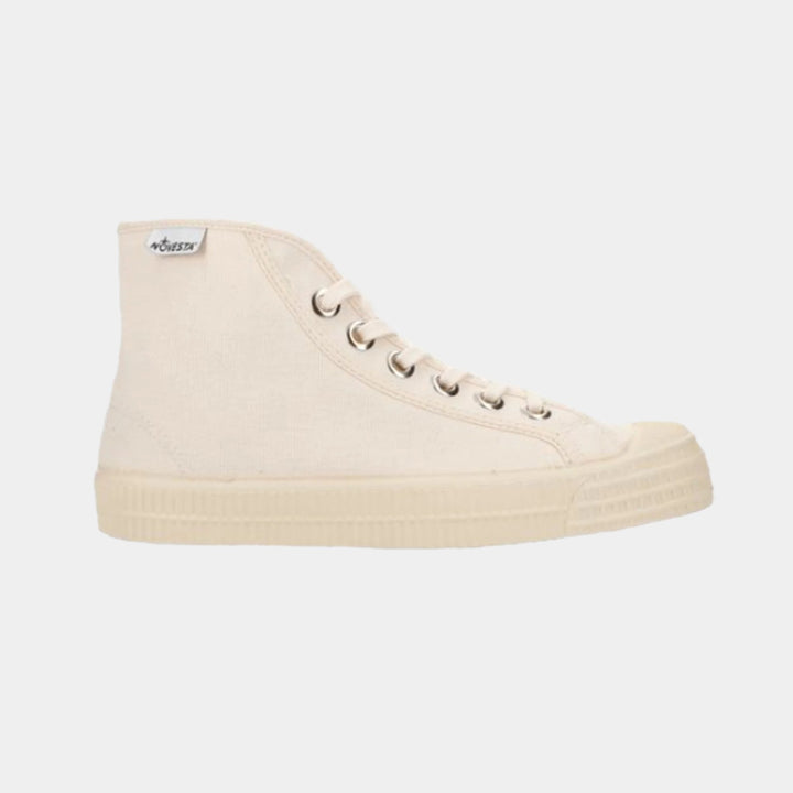 Novesta Star Dribble Hi-Top Plimsoll - Beige Mono