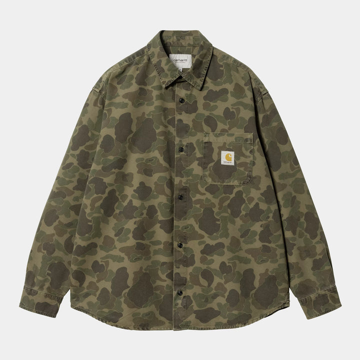 Carhartt WIP L/S Duck Shirt - Camo Duck/Green/Office Green