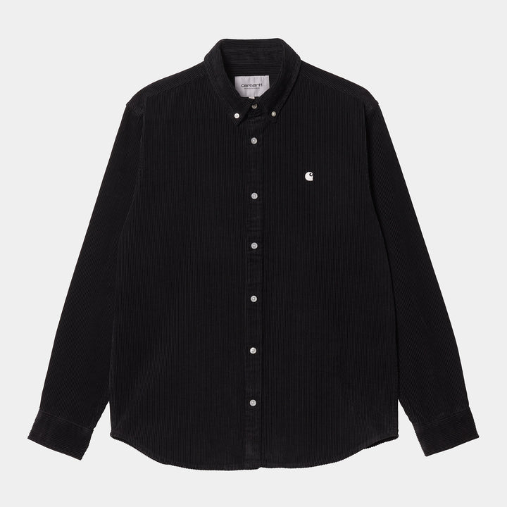 Carhartt WIP L/S Madison Fine Cord Shirt - Black/Wax