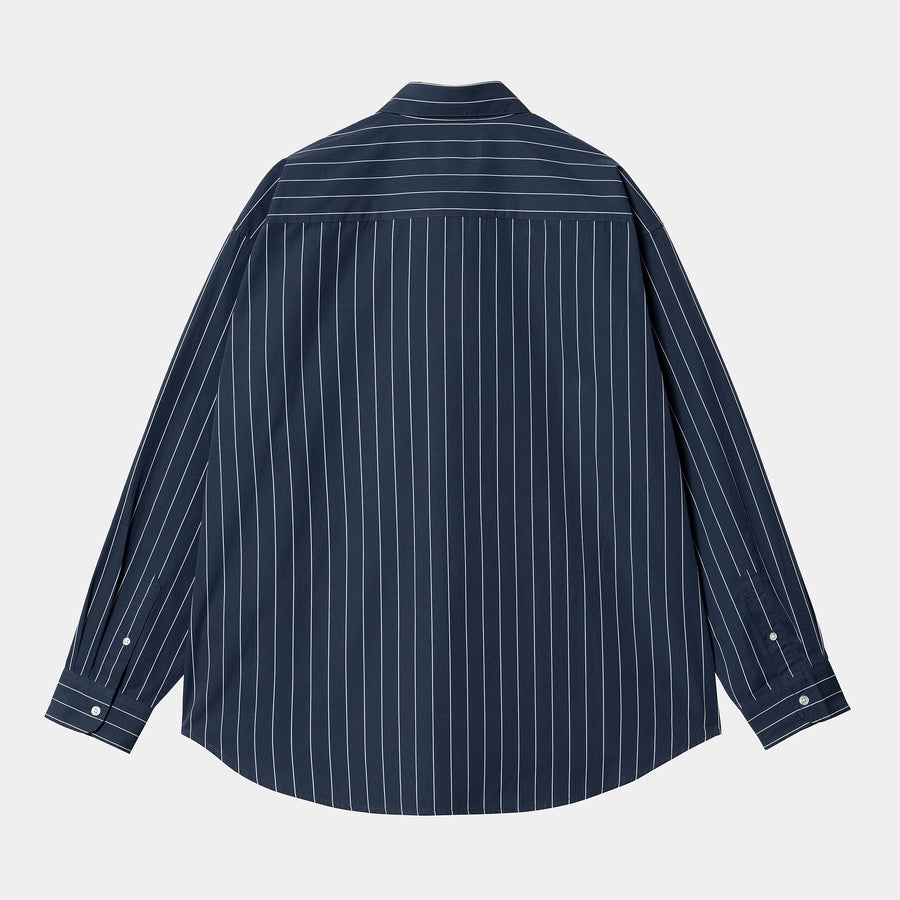 Carhartt WIP L/S Orlean Shirt - Blue/White