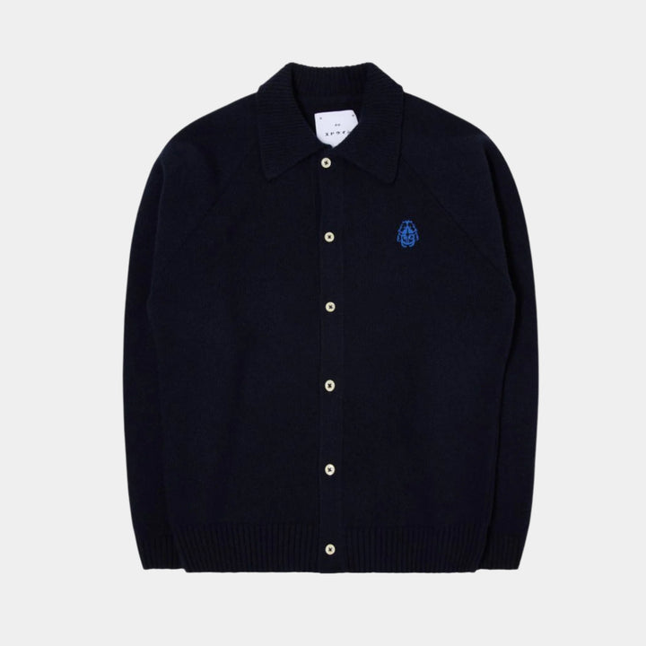 Edwin Mars Polo Cardigan - Navy