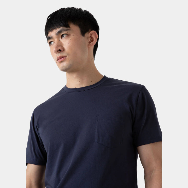 Sunspel Riviera Pocket T-Shirt - Navy