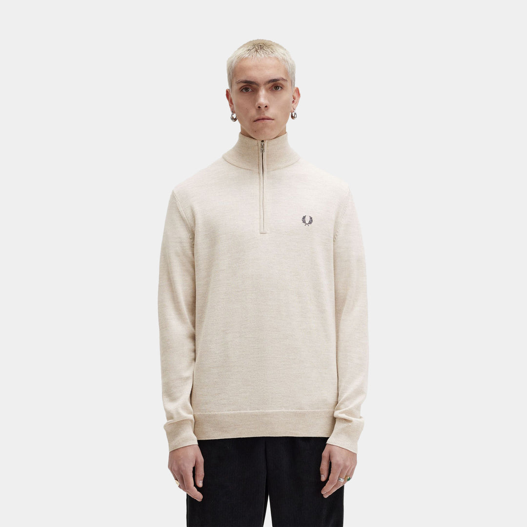 Fred Perry Classic Half Zip Jumper - Porridge Marl