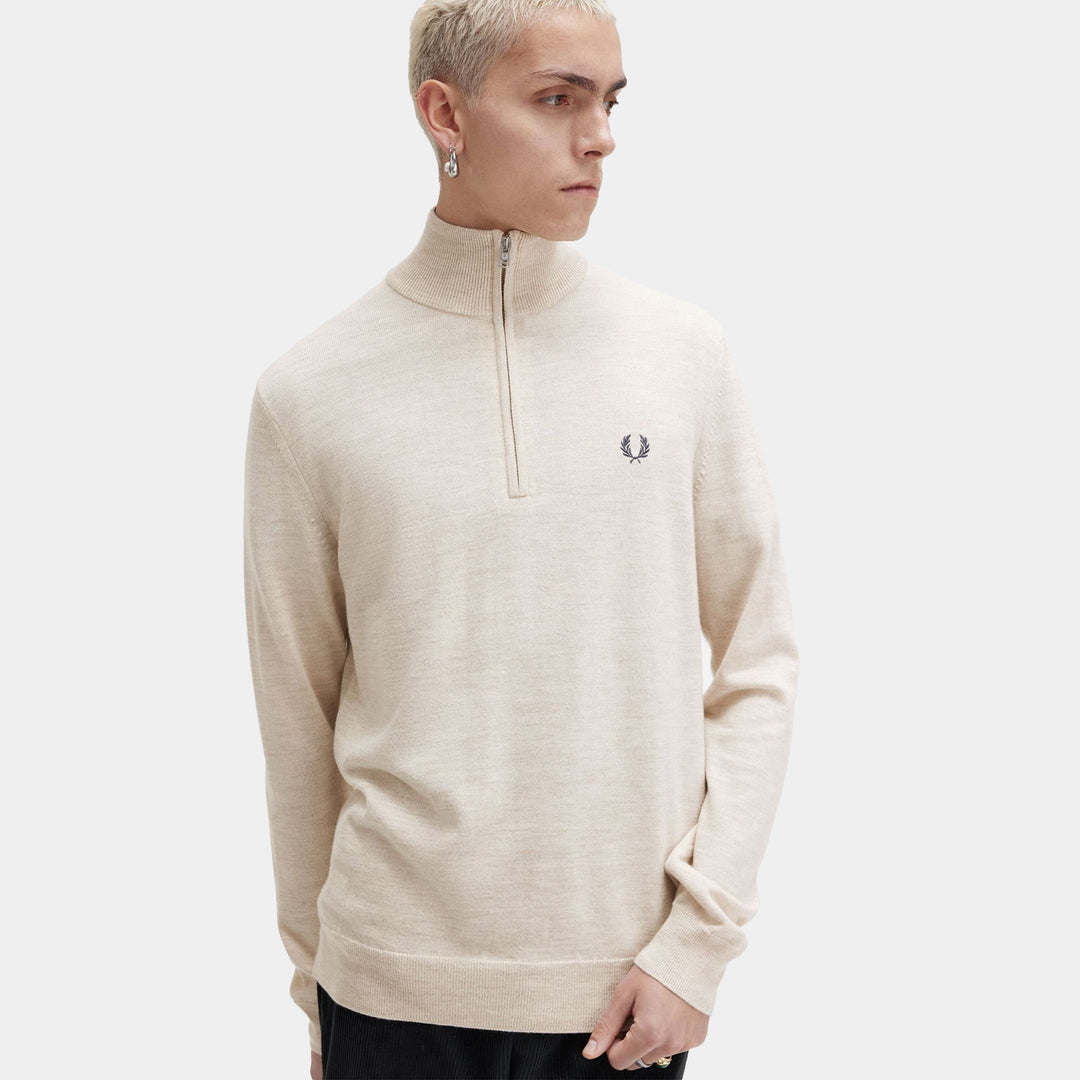 Fred Perry Classic Half Zip Jumper - Porridge Marl