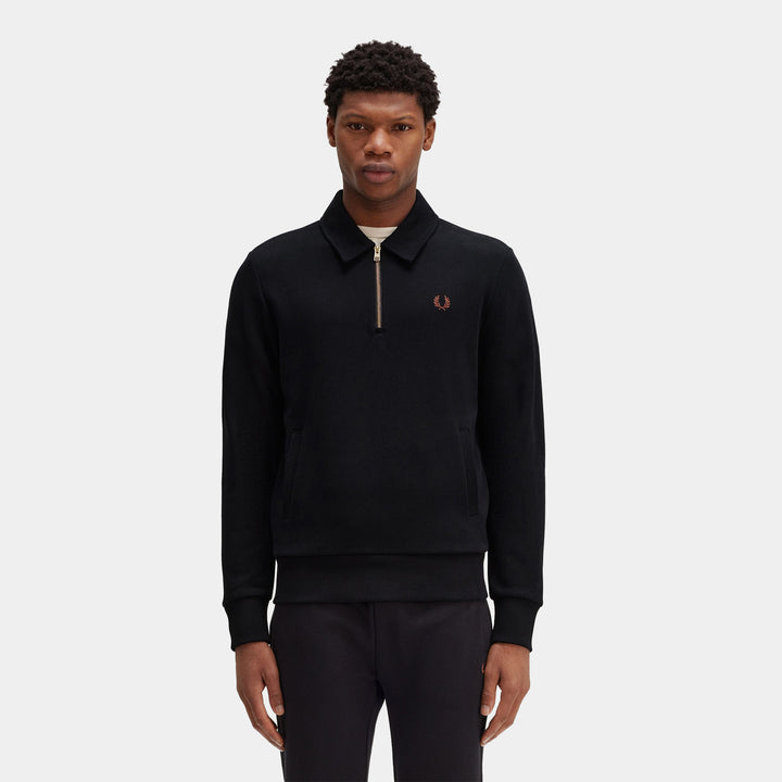 Fred Perry Half Zip Sweatshirt - Black