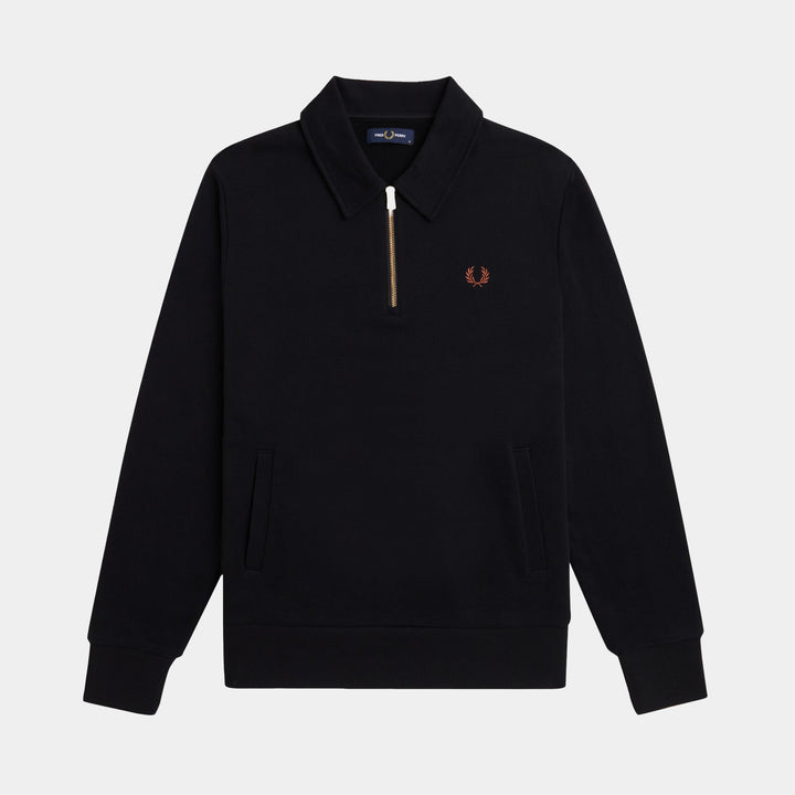 Fred Perry Half Zip Sweatshirt - Black