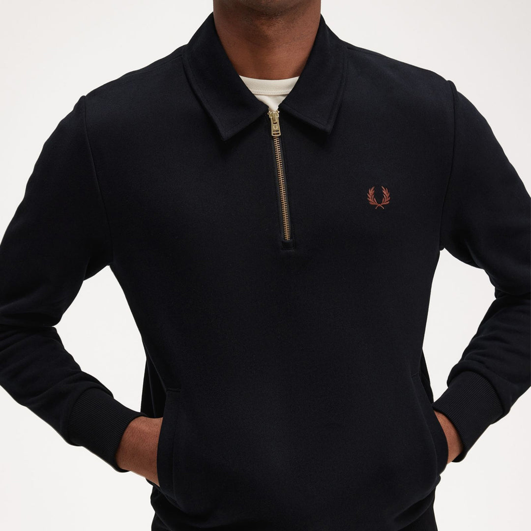 Fred Perry Half Zip Sweatshirt - Black