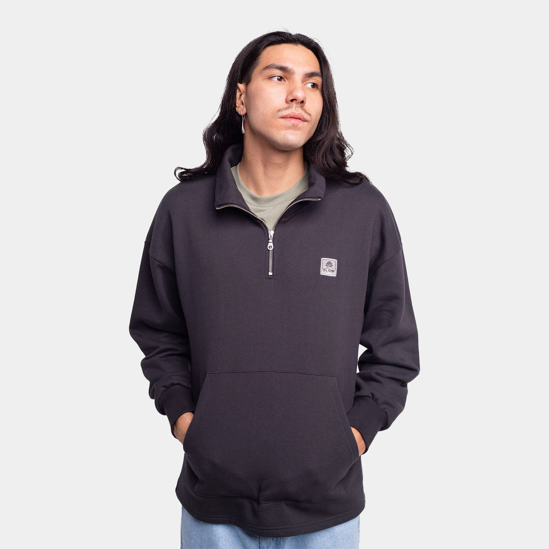 OLOW Bernex 1/4 Zip Sweatshirt - Noir Carbone