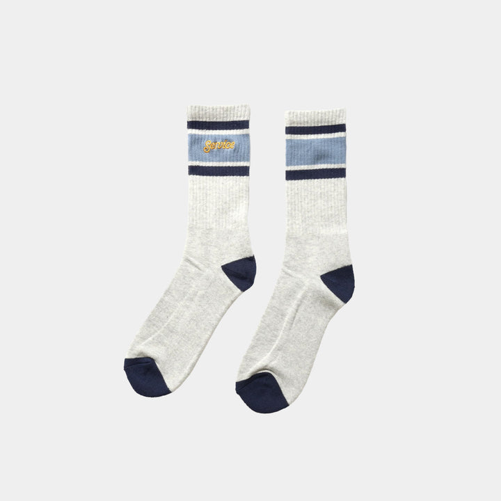 Service Works Logo Ringer Socks - Grey