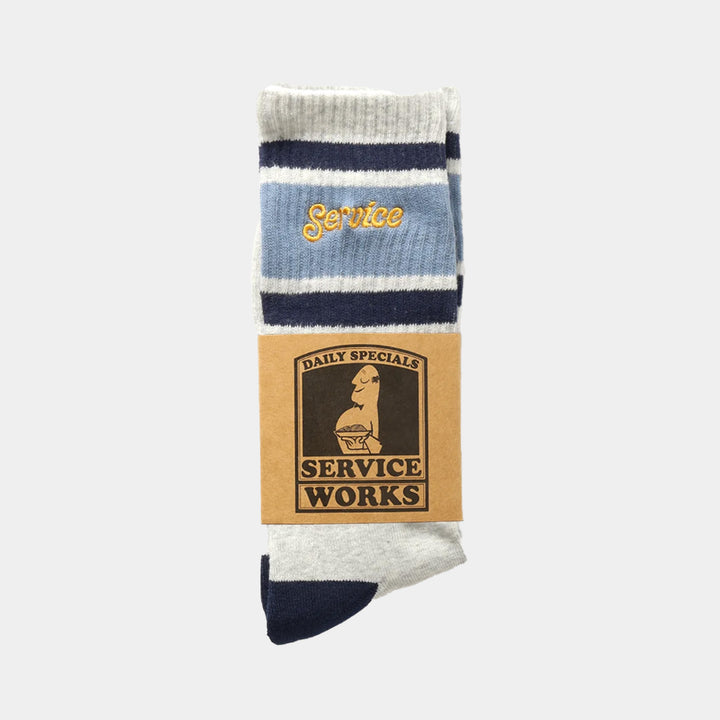 Service Works Logo Ringer Socks - Grey