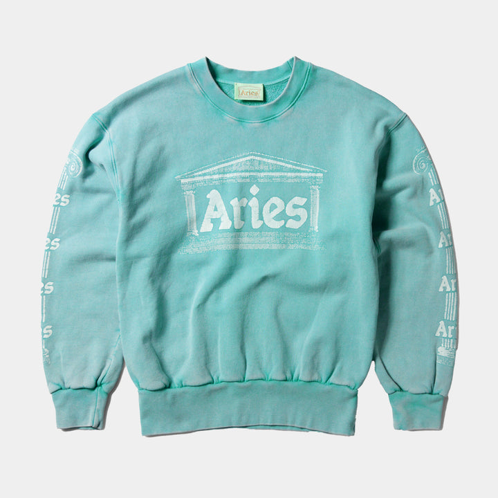 Aries Ancient Column Sweatshirt - Aqua