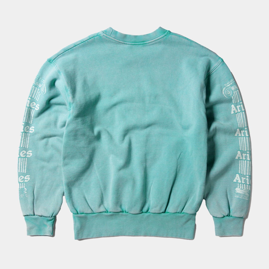 Aries Ancient Column Sweatshirt - Aqua