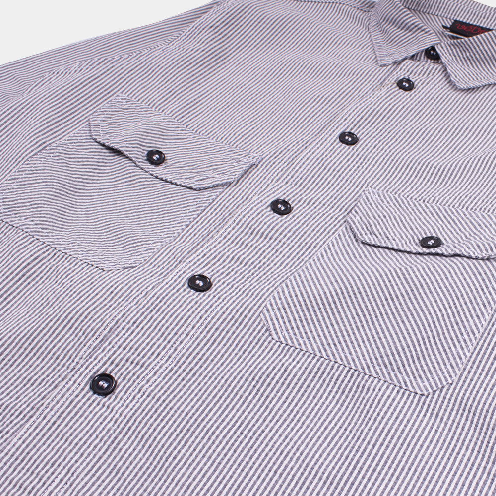 Vetra Seersucker Overshirt - Stripe