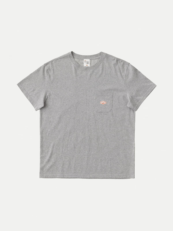 Nudie Leffe Pocket T-Shirt - Grey Melange