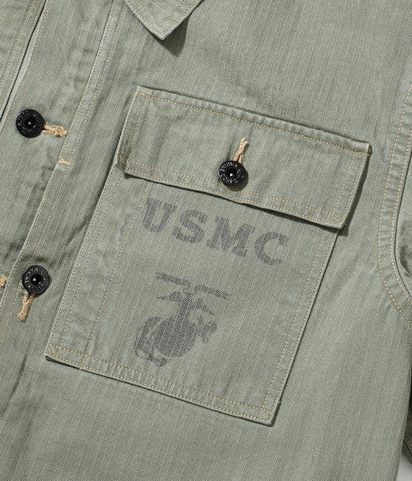 Buzz Rickson's USMC M-1944 Herringbone Utility Jacket - Olive Drab