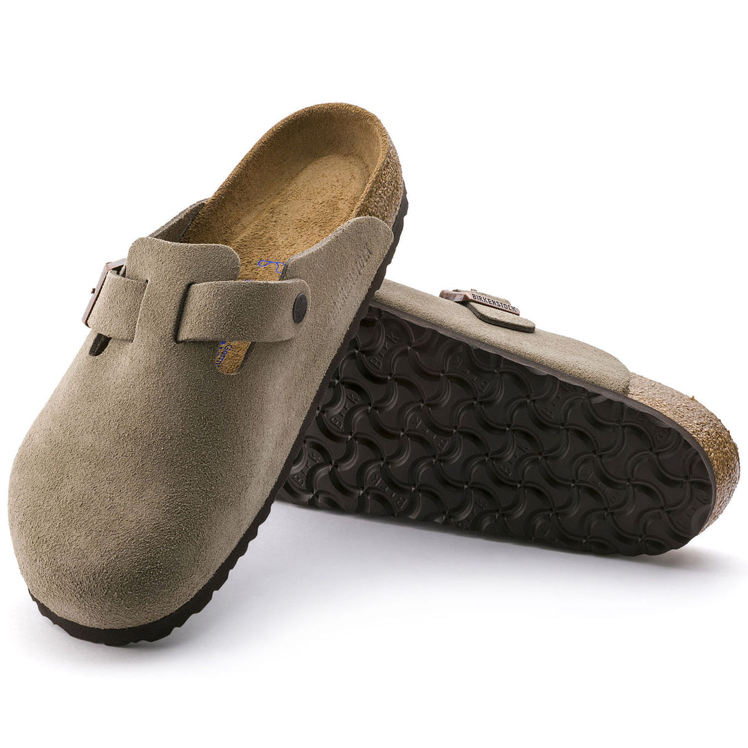 Birkenstock Boston Clog Sandals - Taupe Suede