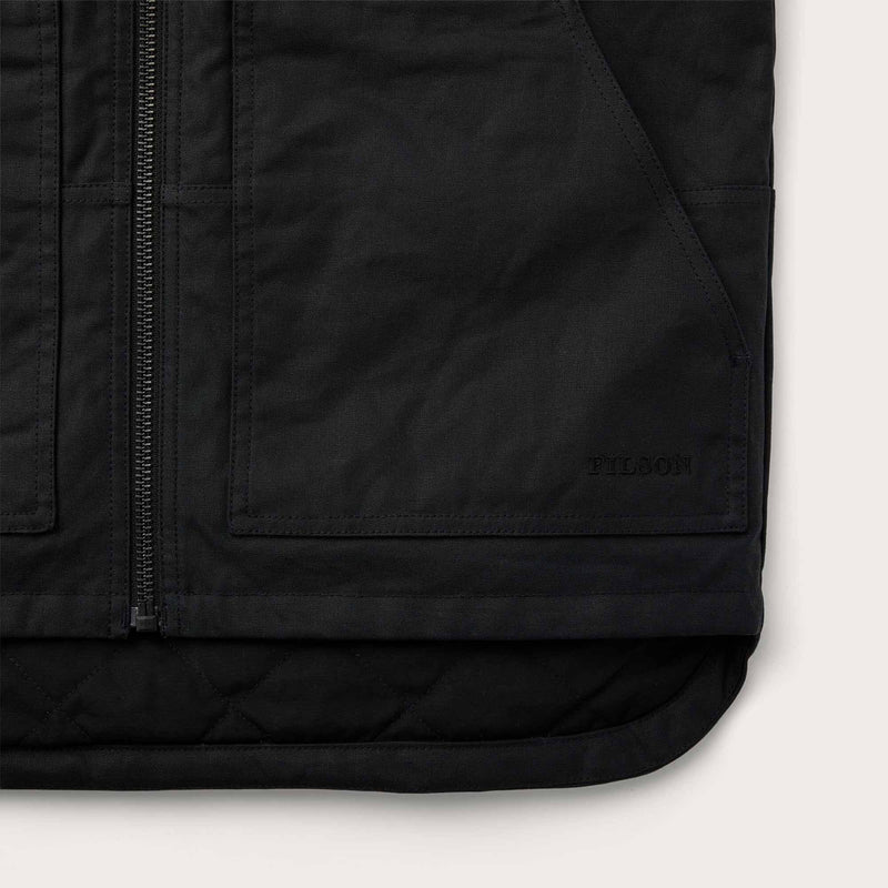 Filson Tin Cloth Insulated Work Vest Black, tough work vest