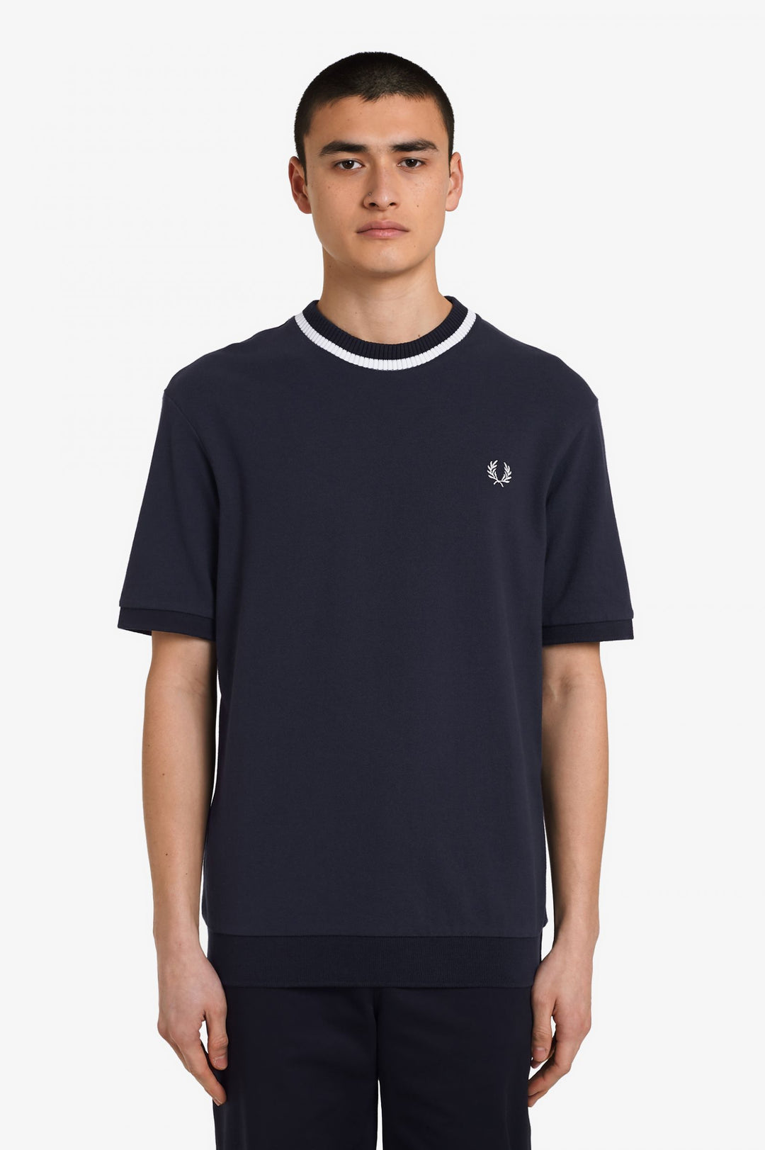 Fred Perry Reissues Crew Neck Pique T-Shirt - Navy