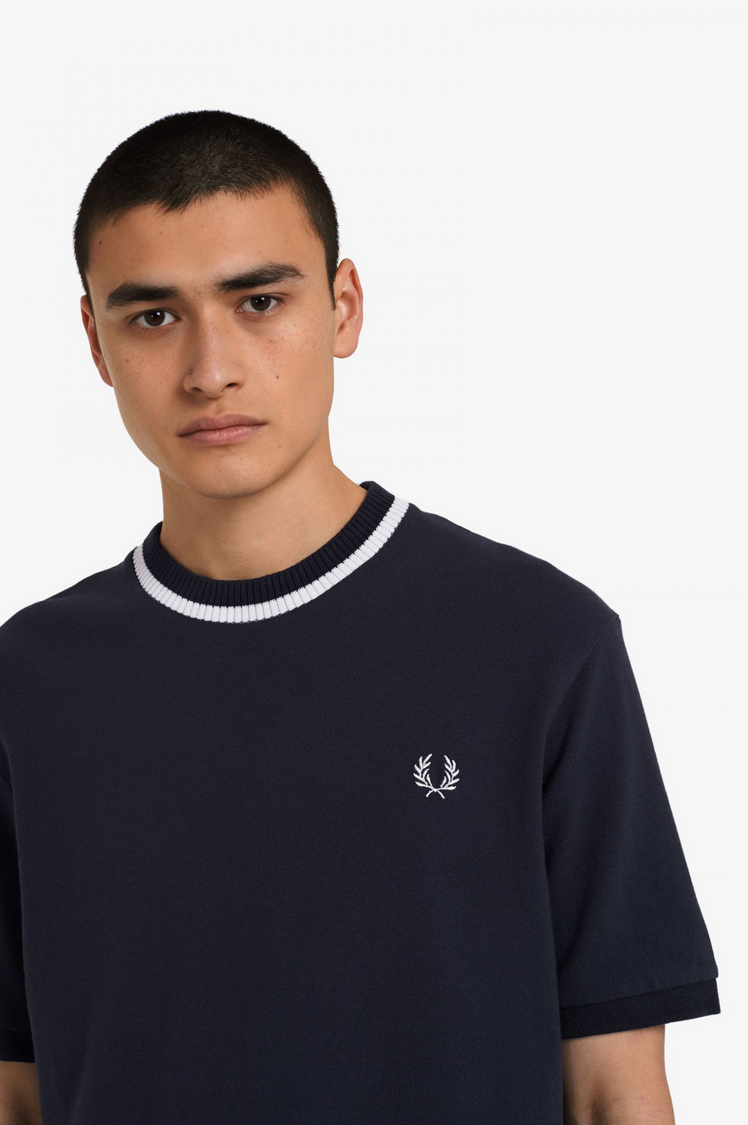 Fred Perry Reissues Crew Neck Pique T-Shirt - Navy