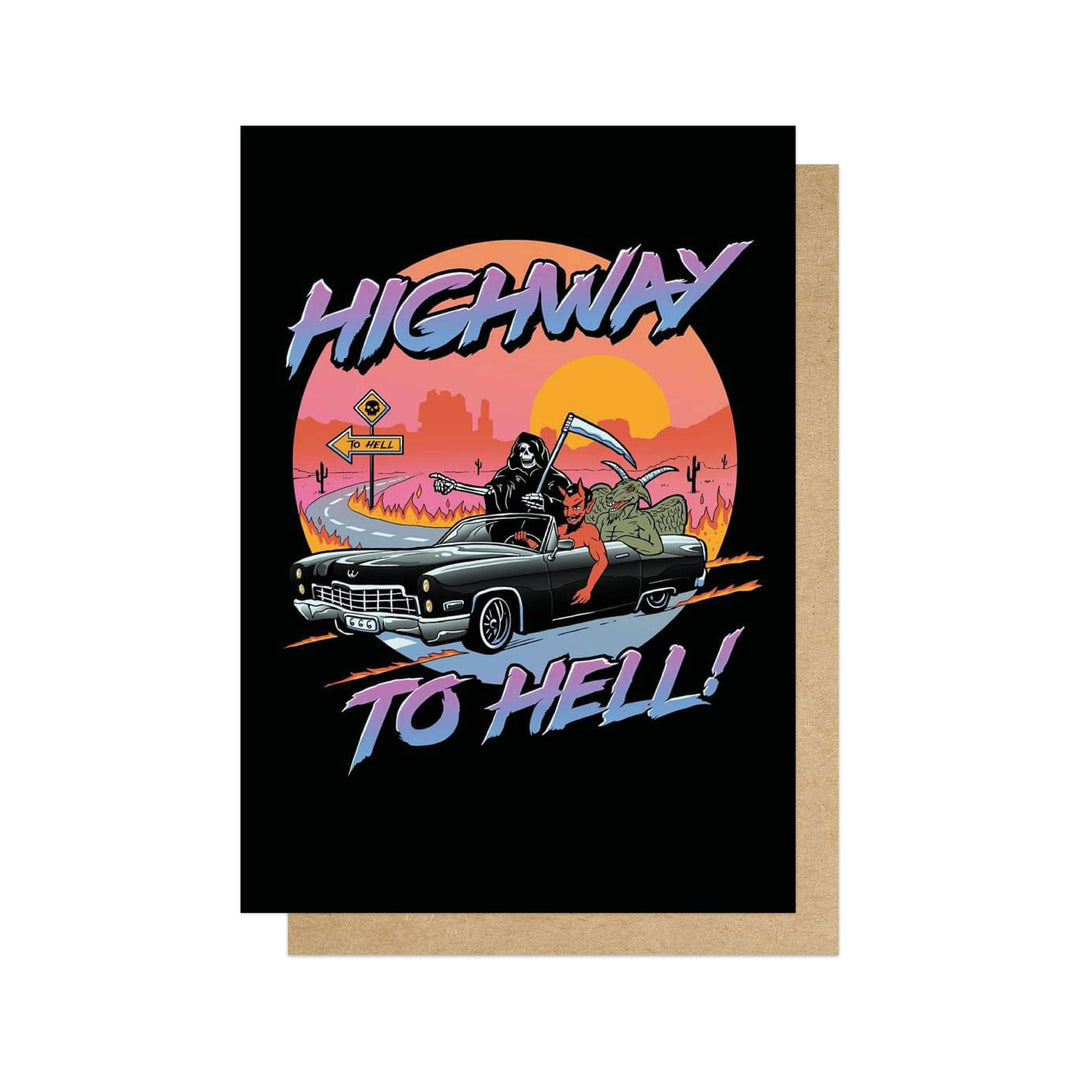 East End Prints Greetings Card - Highway to Hell by Vincent Trinidad