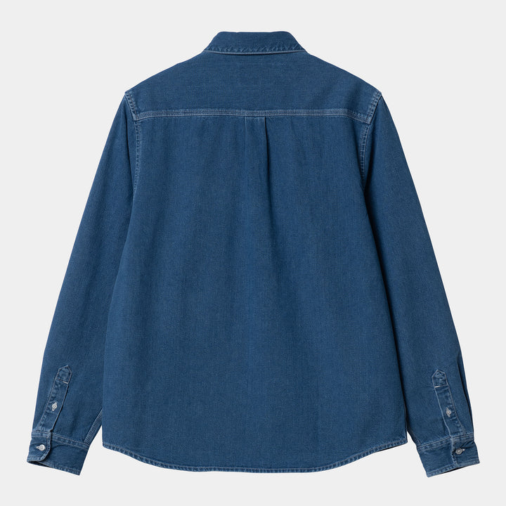 Carhartt WIP LS Weldon Shirt - Blue Heavy Stone Wash